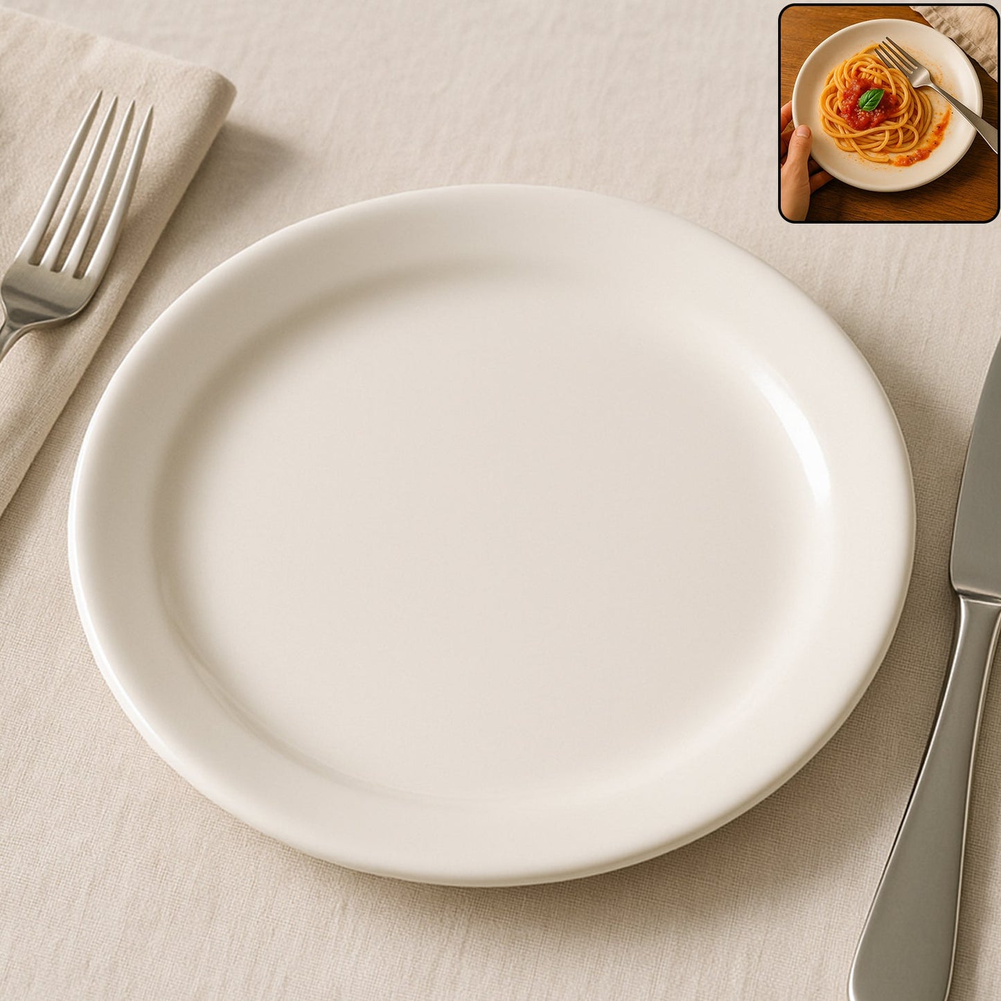 Plastic Round Dinner / Serving Plate â€“ 23 cm (1 Pc)