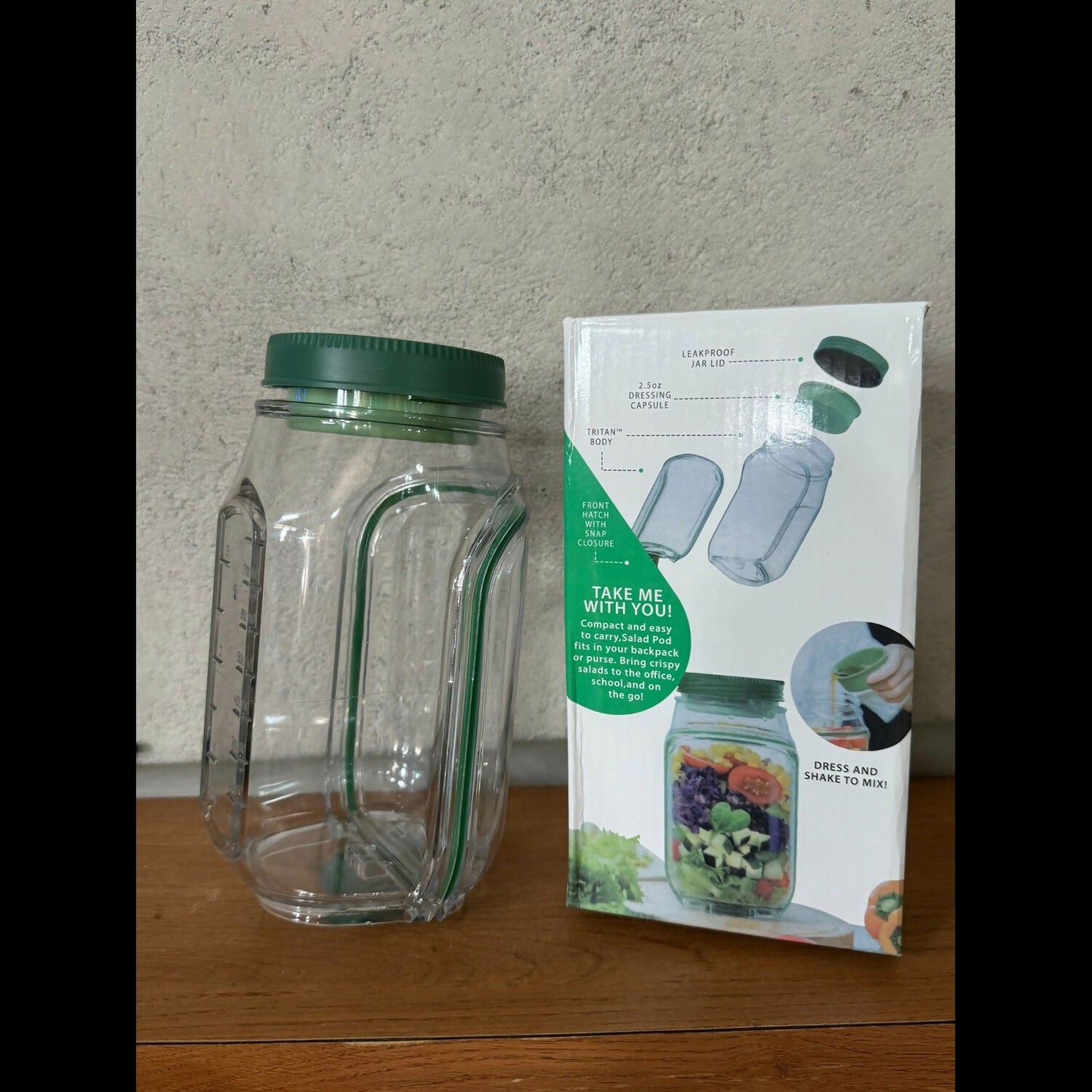 DeoDap Leakproof Salad Container Jar with Dressing Cup - alternative angle