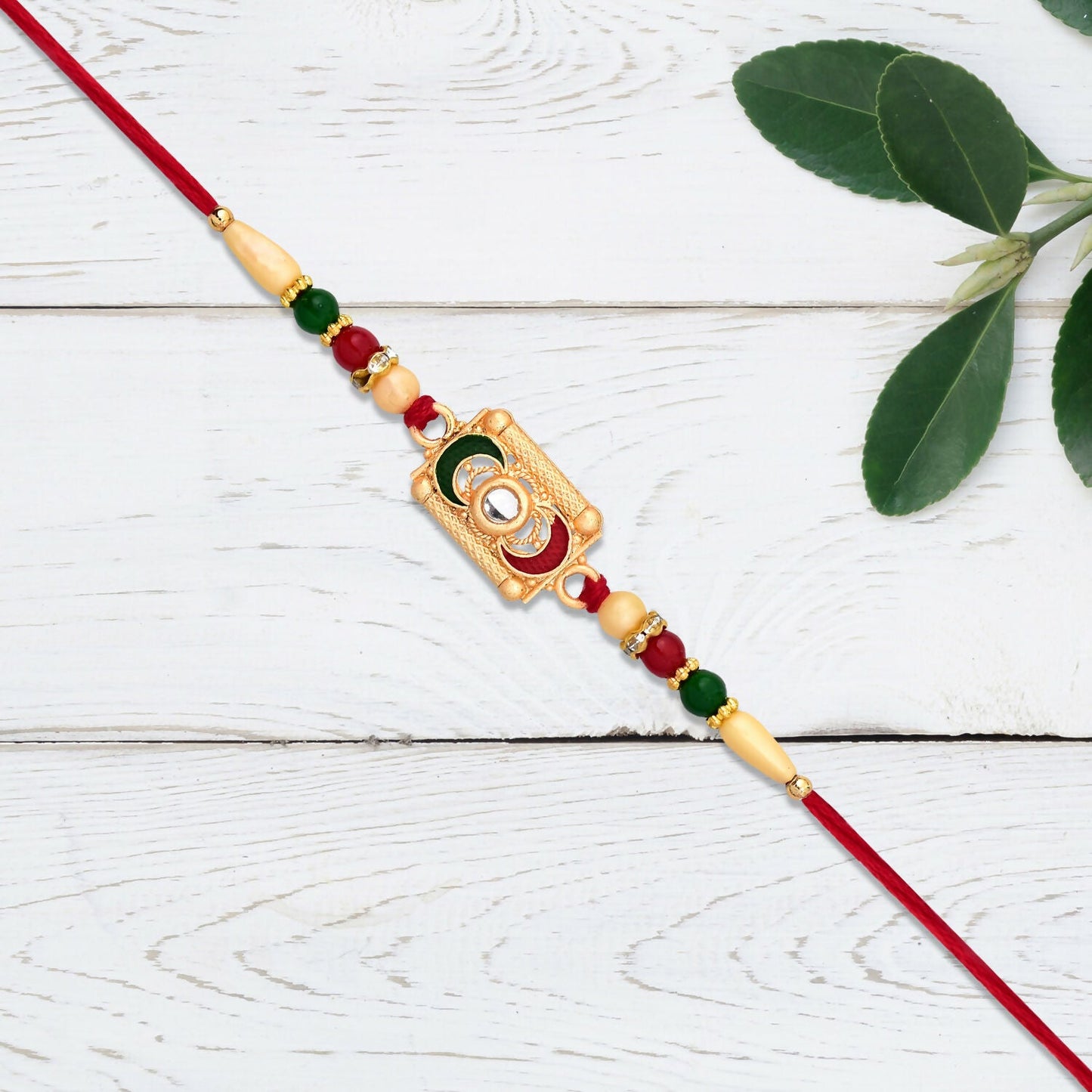 Festive Meenakari Rakhi close-up