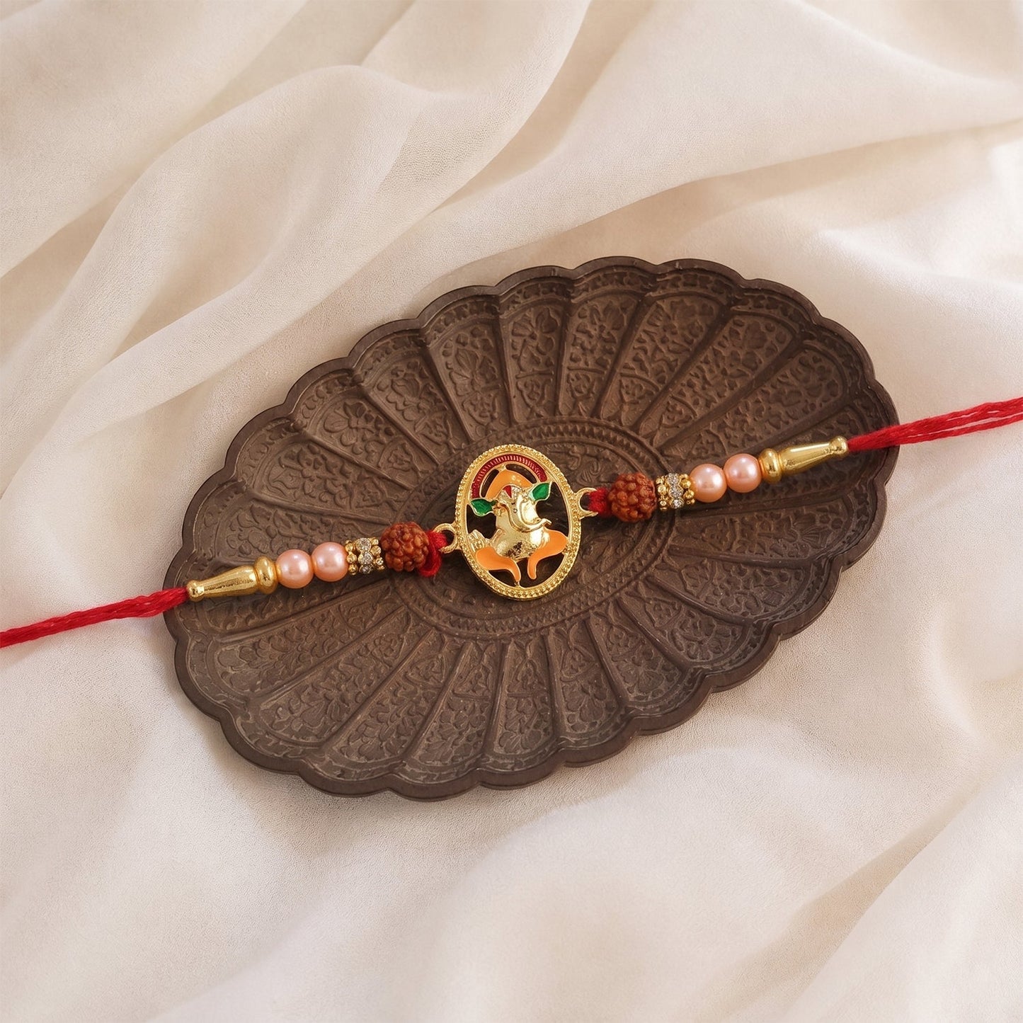 Traditional Ganesha Design Rakhi full view
