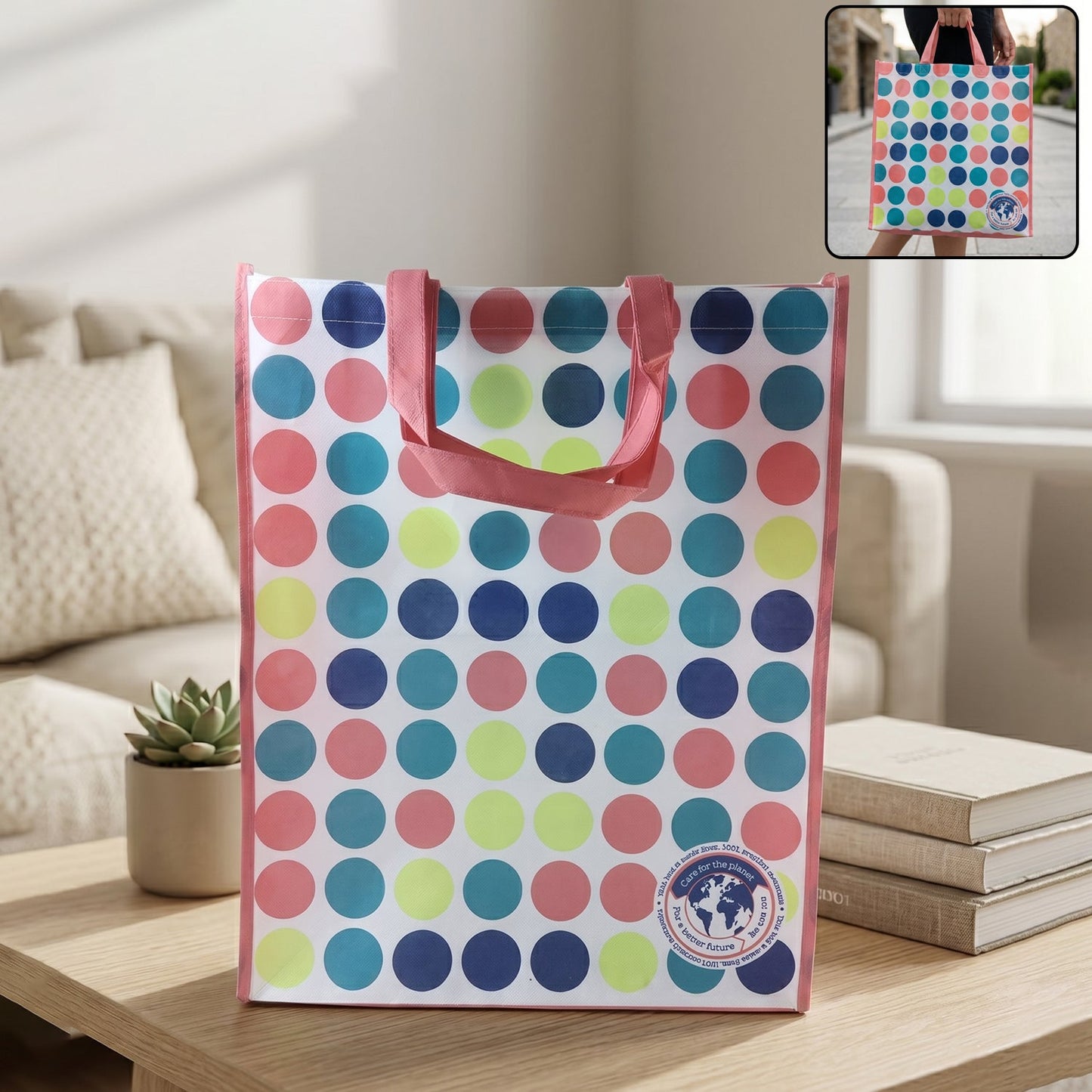 Large Multipurpose Printed Carry Hand Bag (1 Pc Big Size 50x41 Cm)