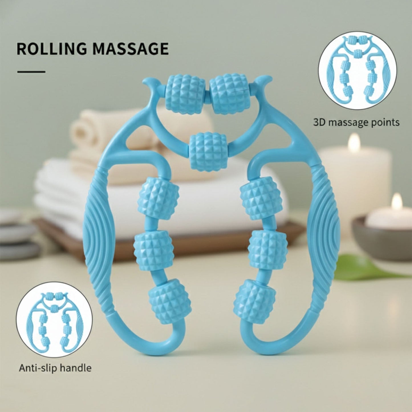 Handheld Body Massage Roller for Legs, Arms & Muscle Relaxation (1 Pc)