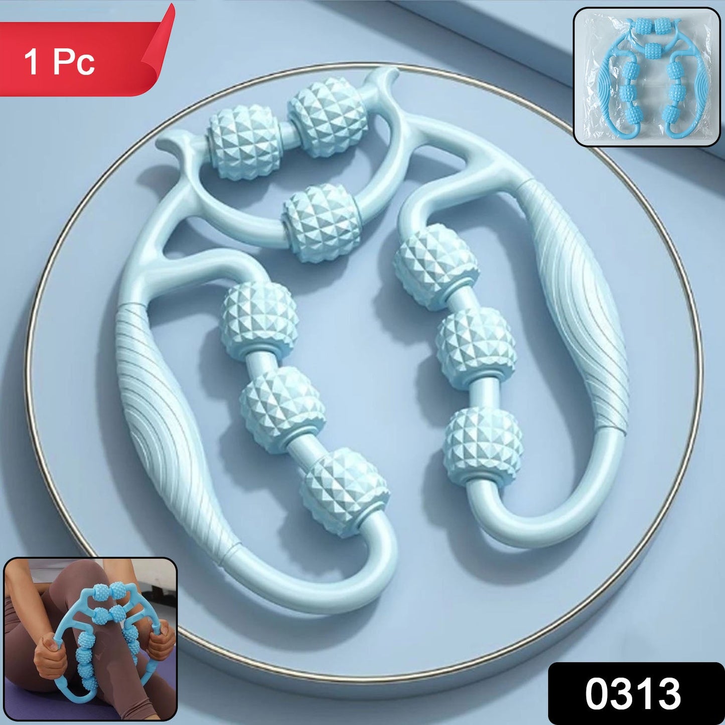 Handheld Body Massage Roller for Legs, Arms & Muscle Relaxation (1 Pc)