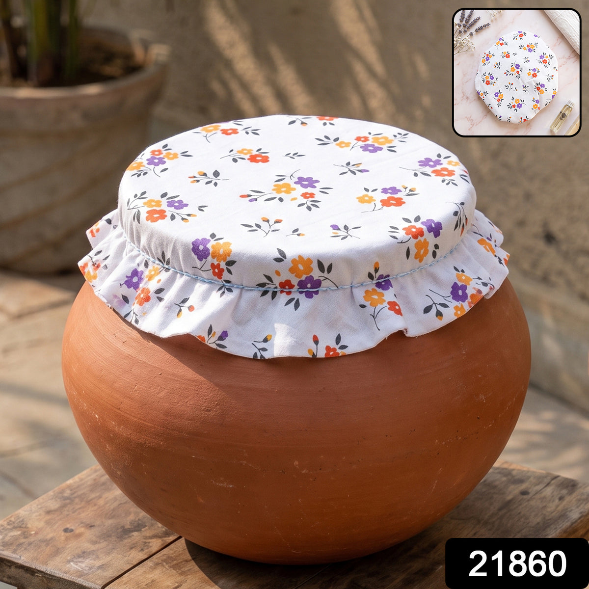 Premium Elasticated Cotton Matka Cover (1 Pc)