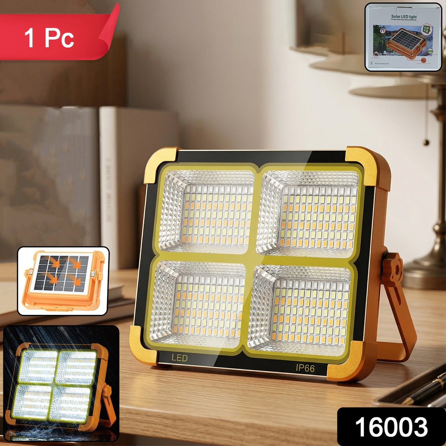 High Power Solar LED Flood Light (1 Pc, 2400mAh)