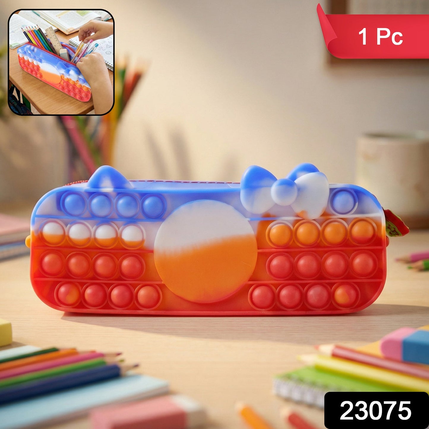 Silicone bubble pencil case
