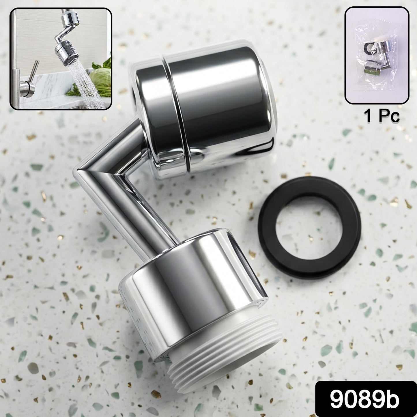 Adjustable splash-proof faucet nozzles for versatile use in kitchen and bath