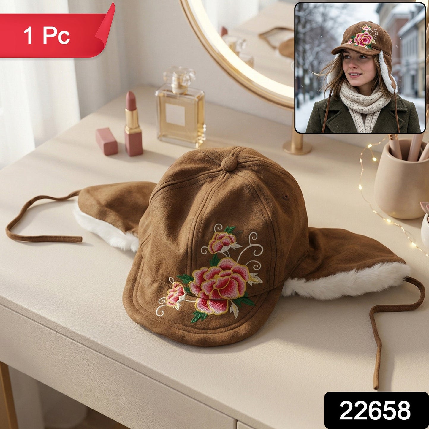 Premium Winter Ear Flap Cap for Women (1 Pc)