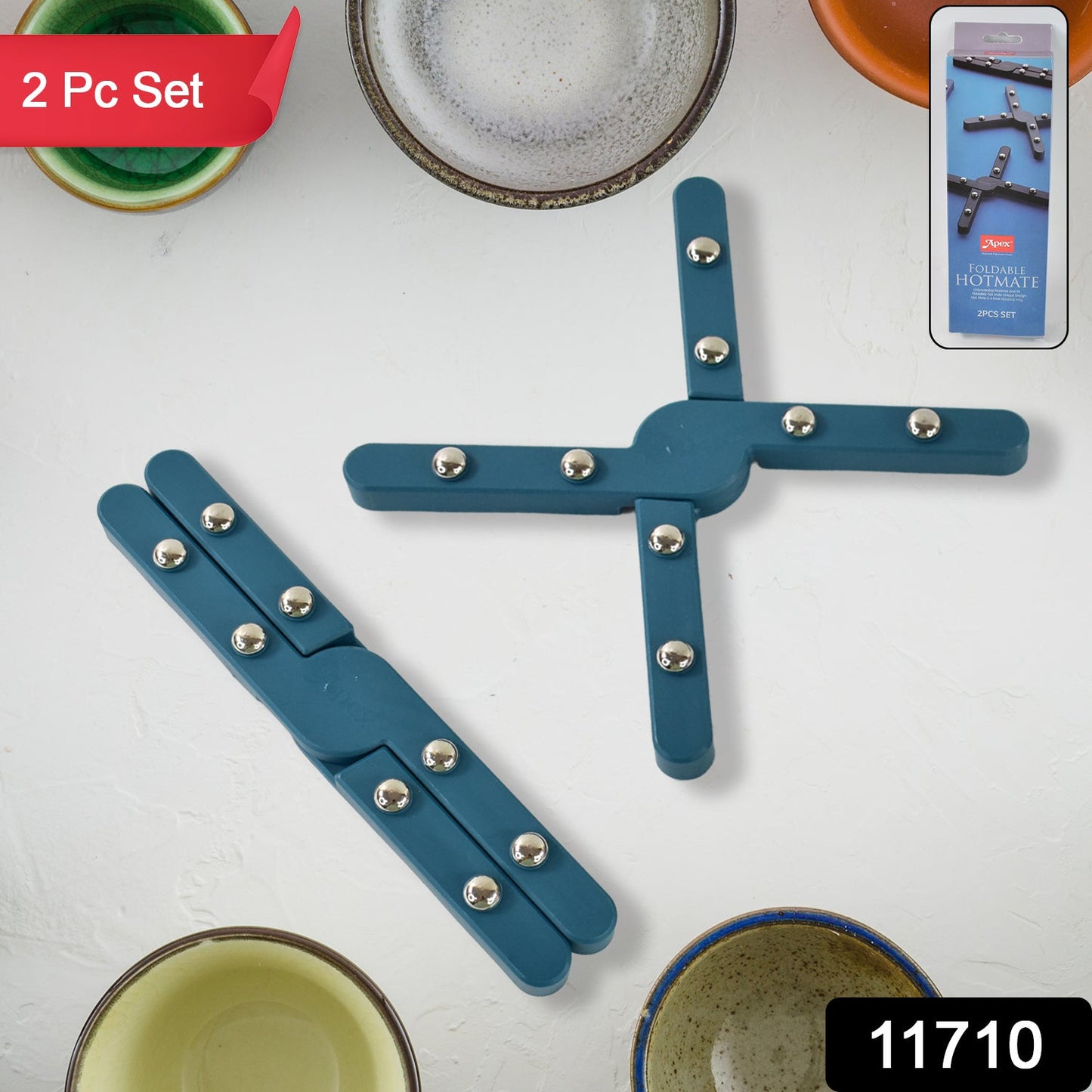 Apex Foldable Hot mate Set â€“ 2 Pcs, Folding Pan Stand for Hot Pots