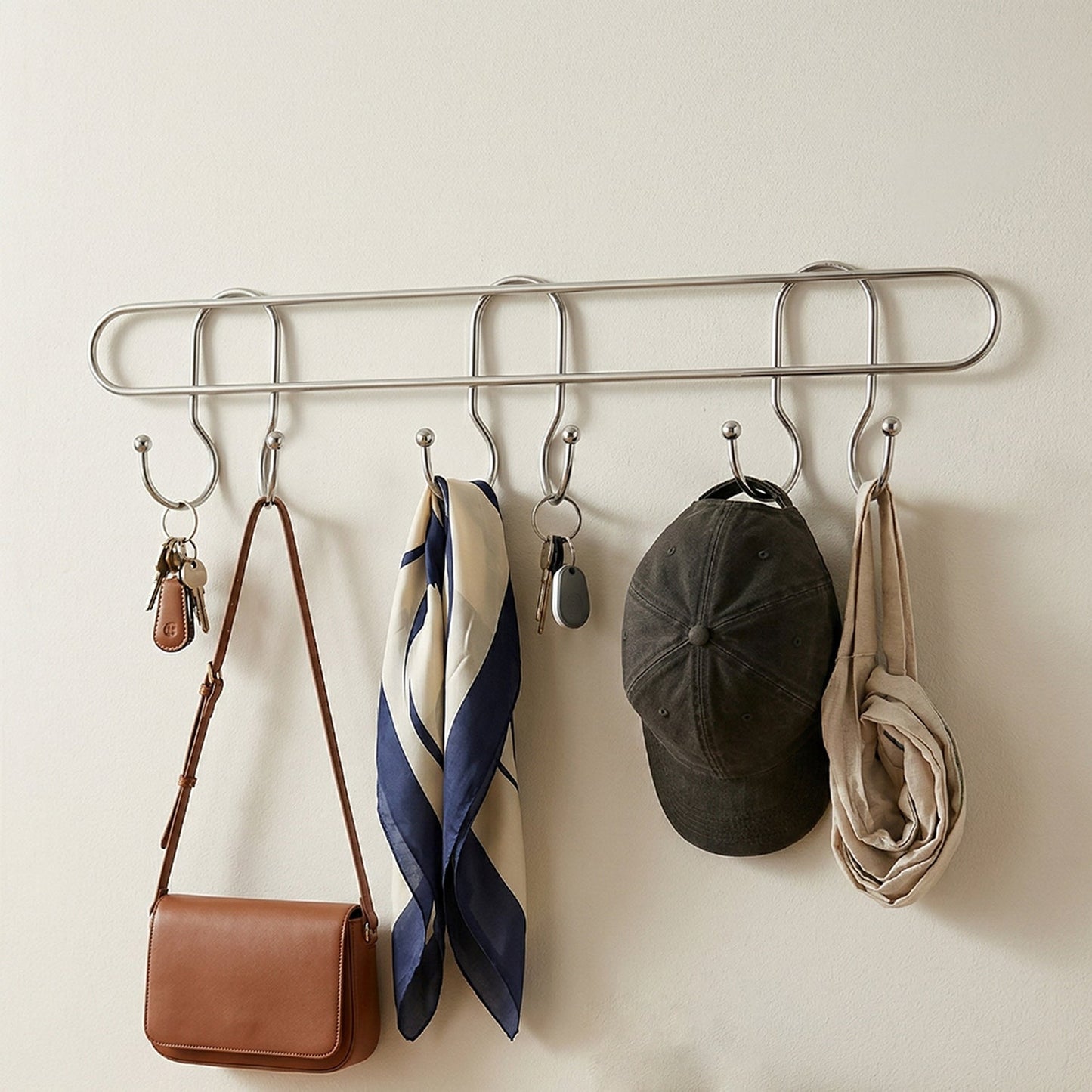 Premium Wall Mounted Metal Multi Hook Rack (1 Pc)