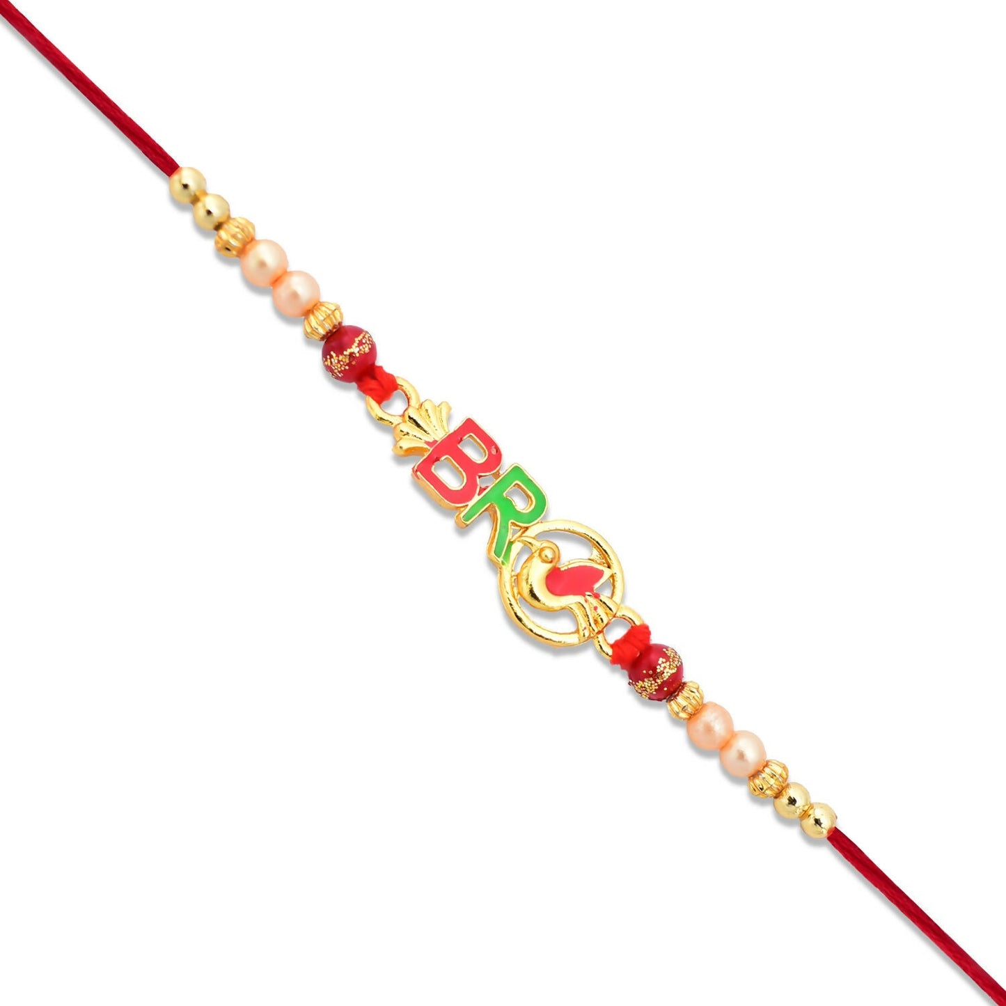 Color Pop Bro Rakhi displayed on white background showcasing artisan craftsmanship and colorful bracelet design