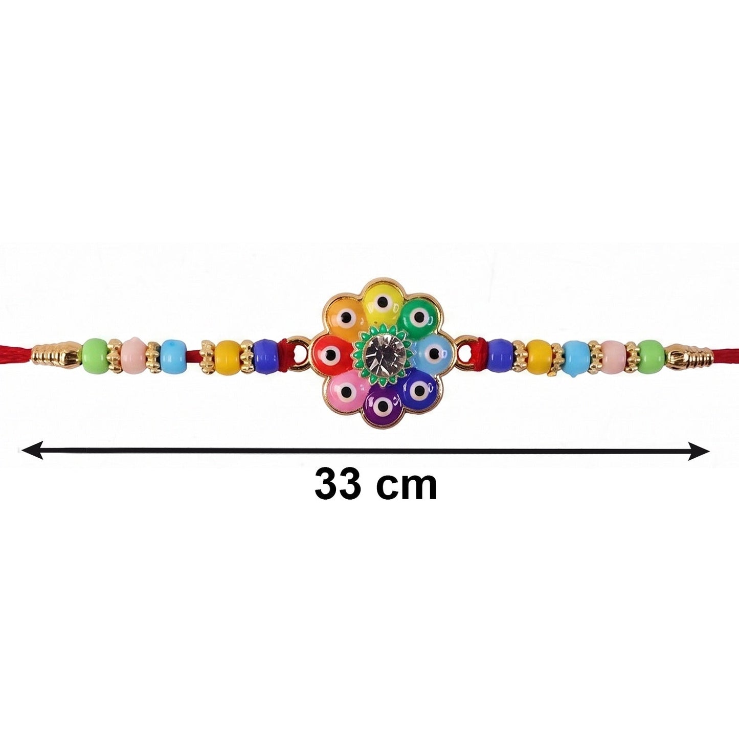 Festival Rakhi with flower design and beads for Raksha Bandhan