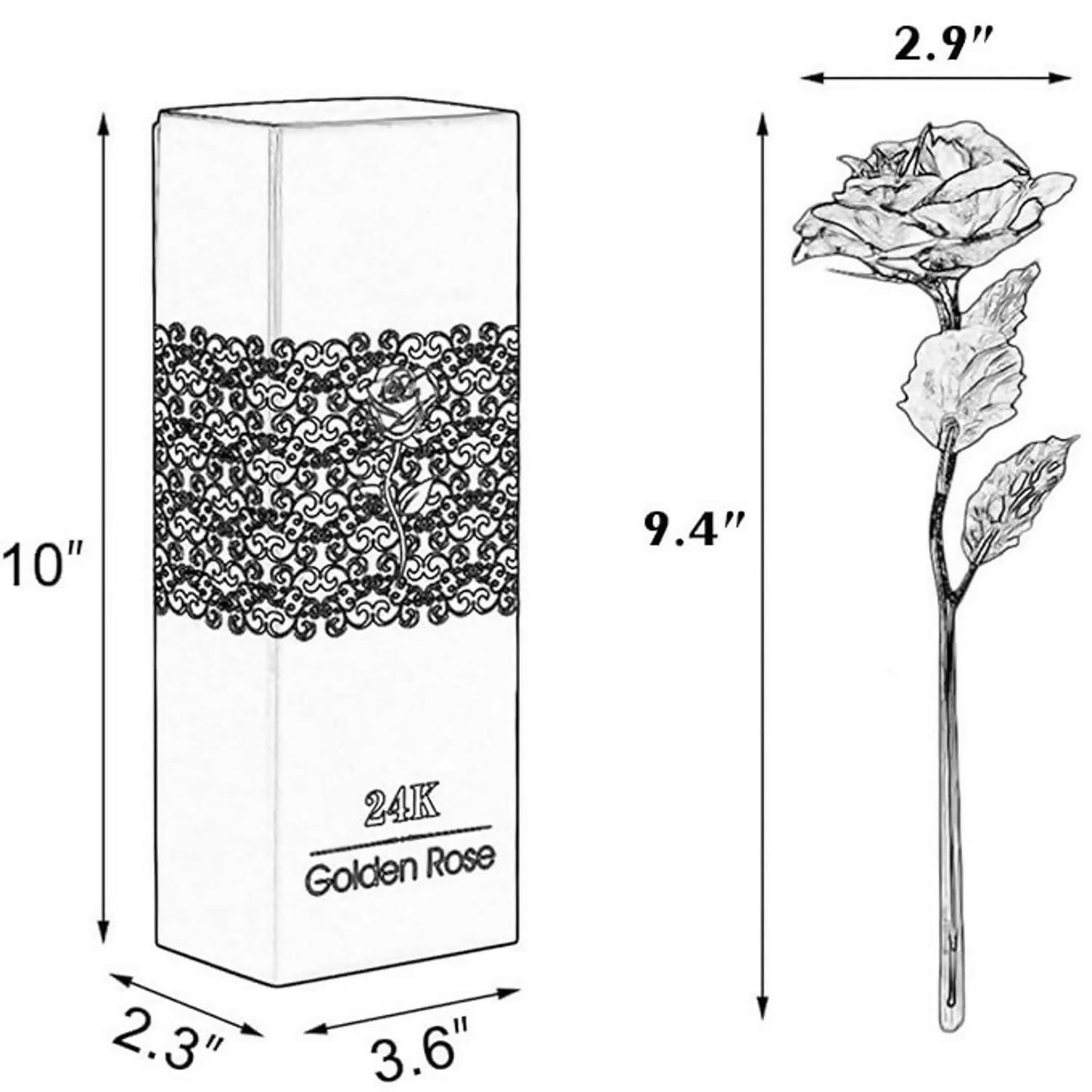Artificial Golden Rose, Valentineâ€™s Day, Special Occasions