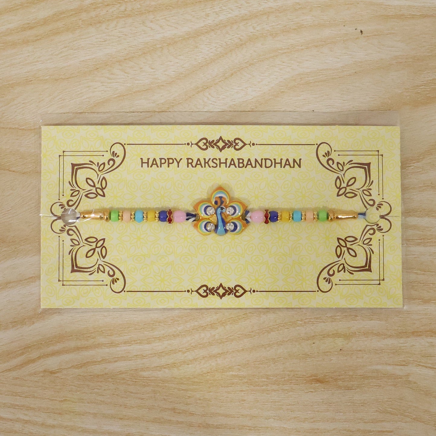 Durable stylized Rakhi with golden design for celebrations