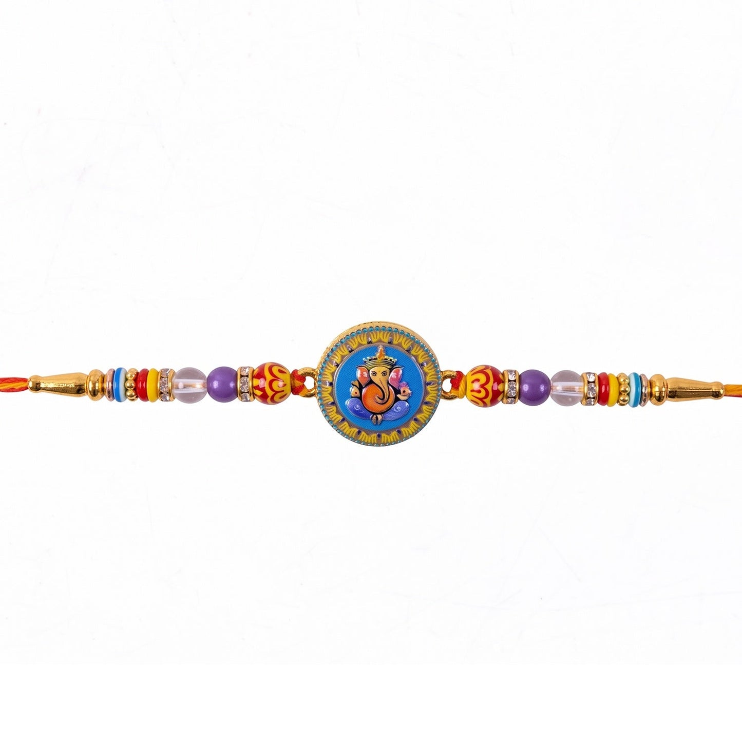 Festive designer Rakhi with Ganesha motif and beads