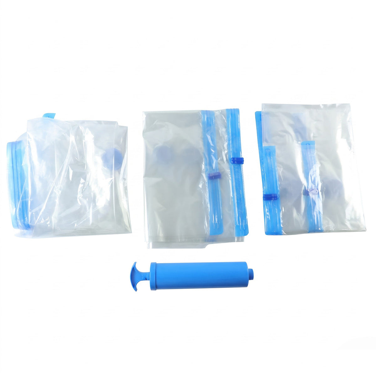 Vacuum Storage Bags with Suction Pump & Shirt clips - Vacuum Bags - Big Capacity Vacuum Seal Bags for Travel Clothes Blankets Pillows, Compression Bags | Space Saver Vacuum Storage Bags (5 Pcs Set)