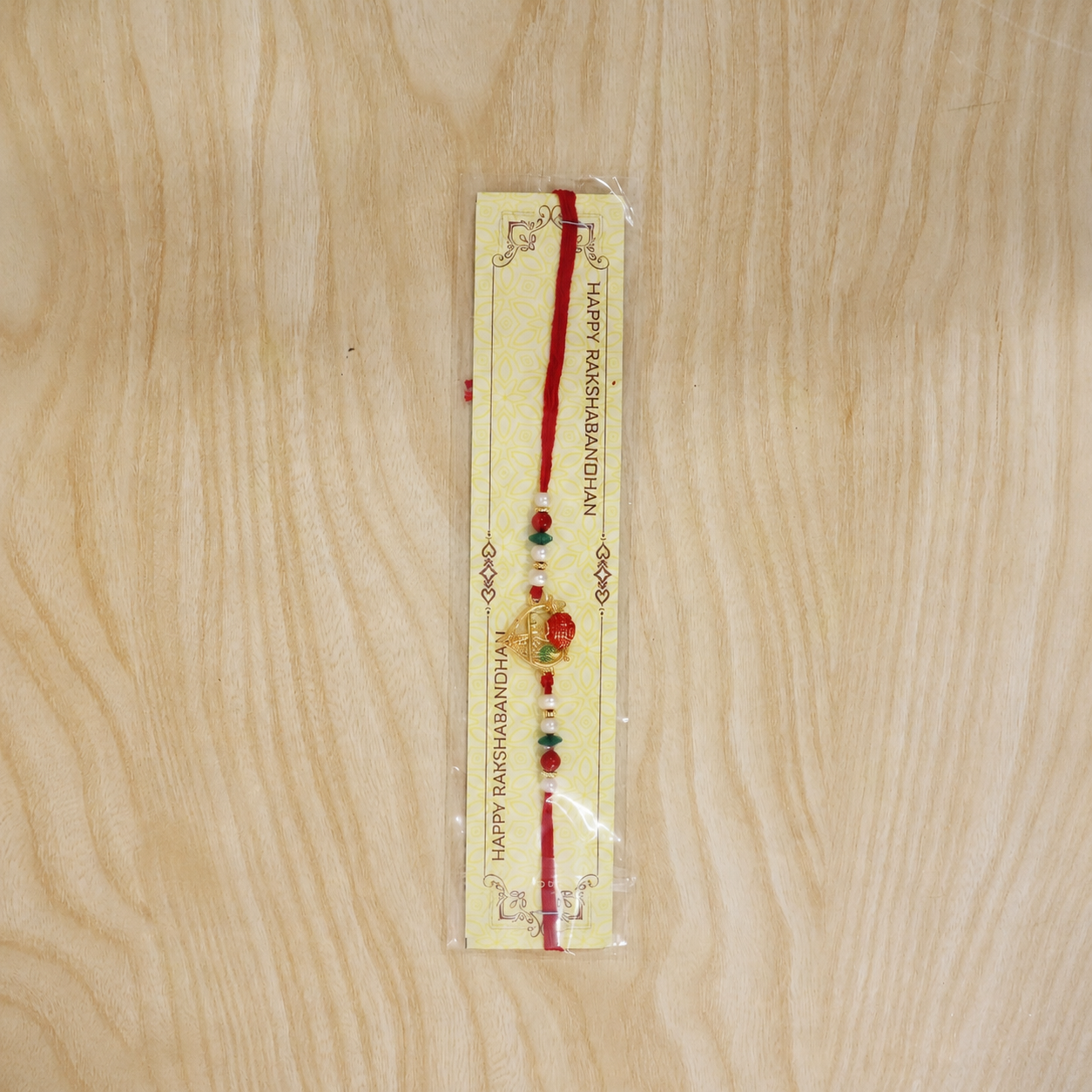 Stylish handcrafted rakhi with detailed finishing and appealing design