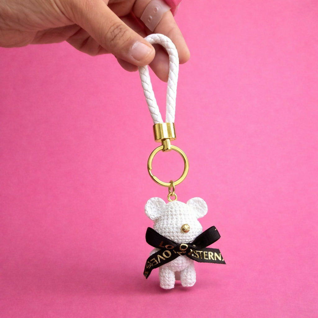 Cute Bear Keychain with Strap Decorative Bag Charm