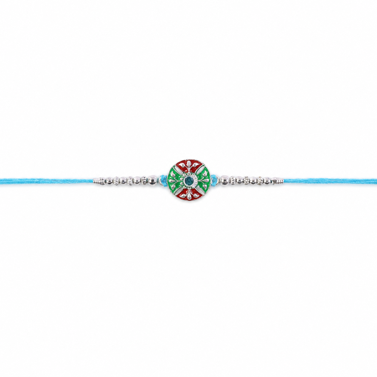 Bright and stylish rakhi with multicolor design and detailed craftsmanship