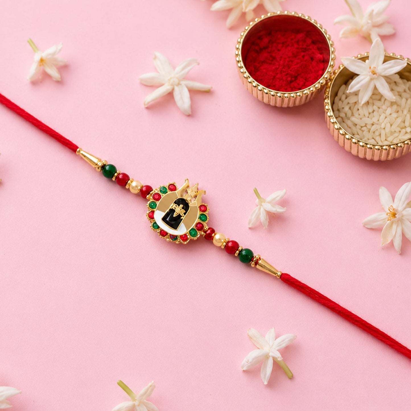 Divine Shivling decorative bead Rakhi for brother & sister