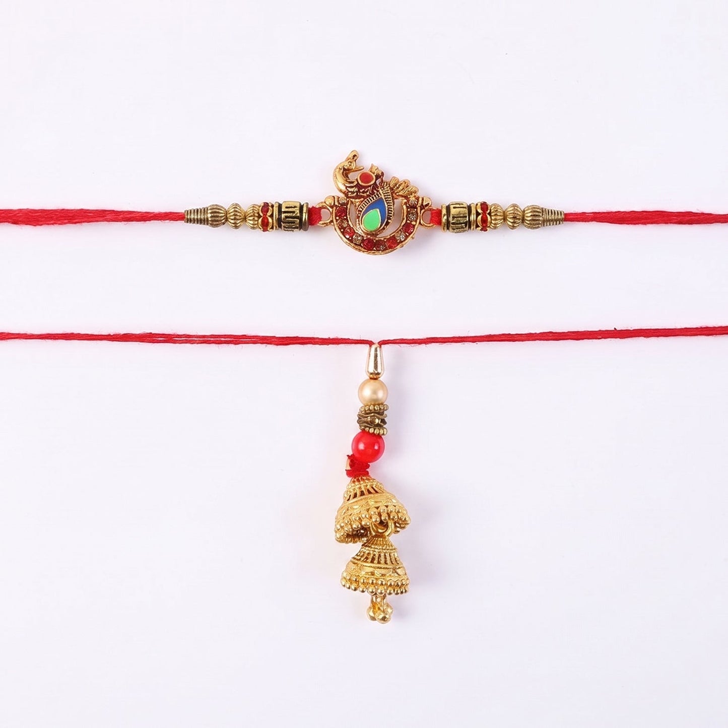 Packaging view of Peacock Pendant Bhabhi Rakhi