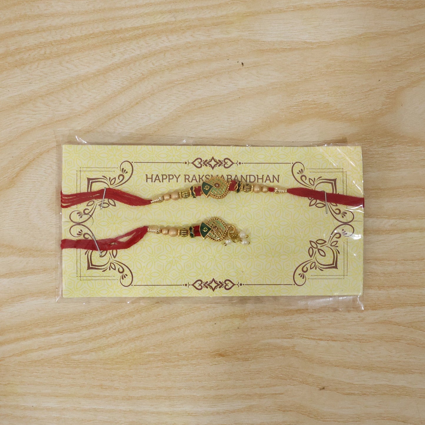 Close-up of Pearl Latkan on Bhabhi Rakhi