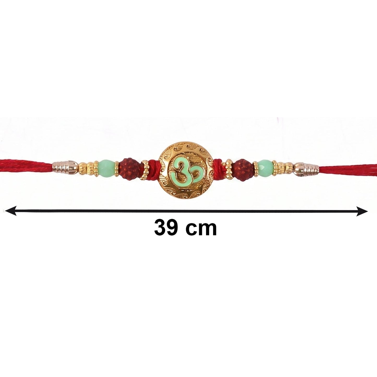 Close-up of pearl beads on elegant Bhabhi Rakhi