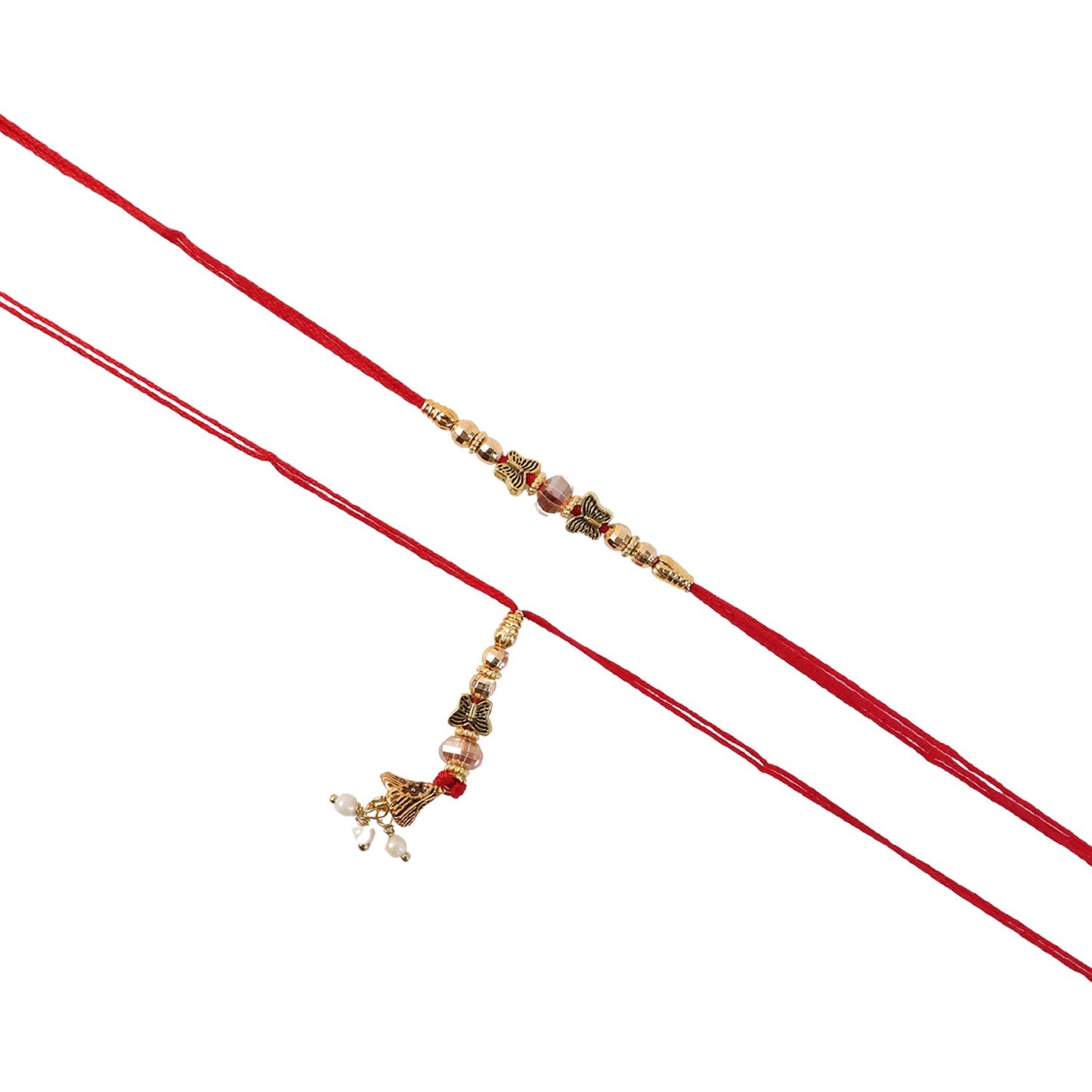 Hand holding the sleek Bhabhi Rakhi showing design details
