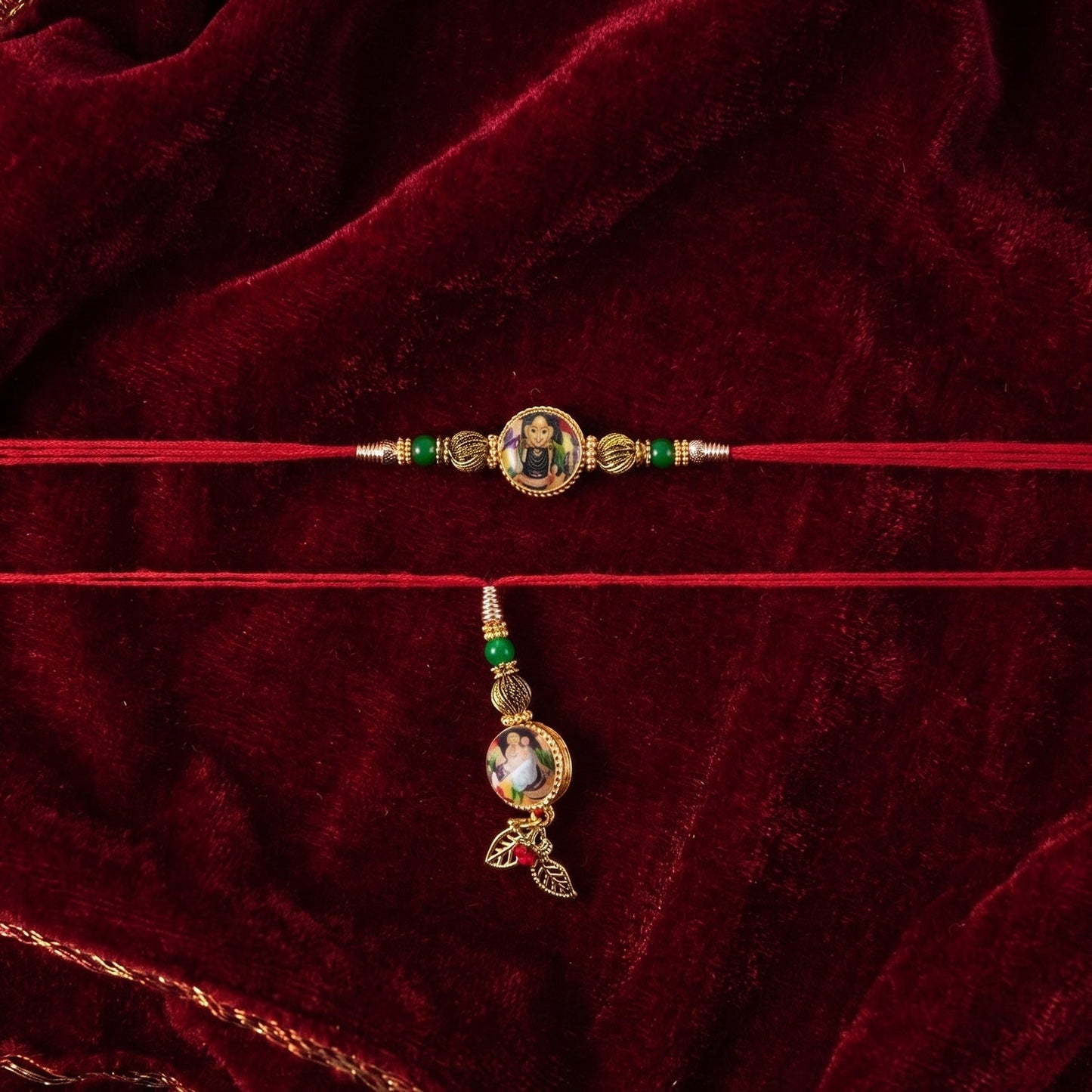 Detailed bead design of Bhabhi Rakhi