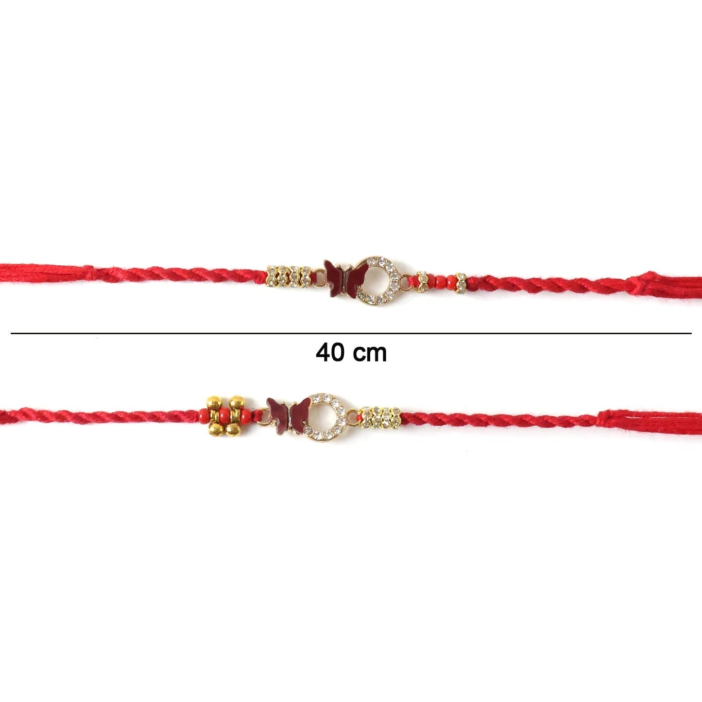 Elegant Mirror Stone Bhabhi Rakhi with traditional motifs
