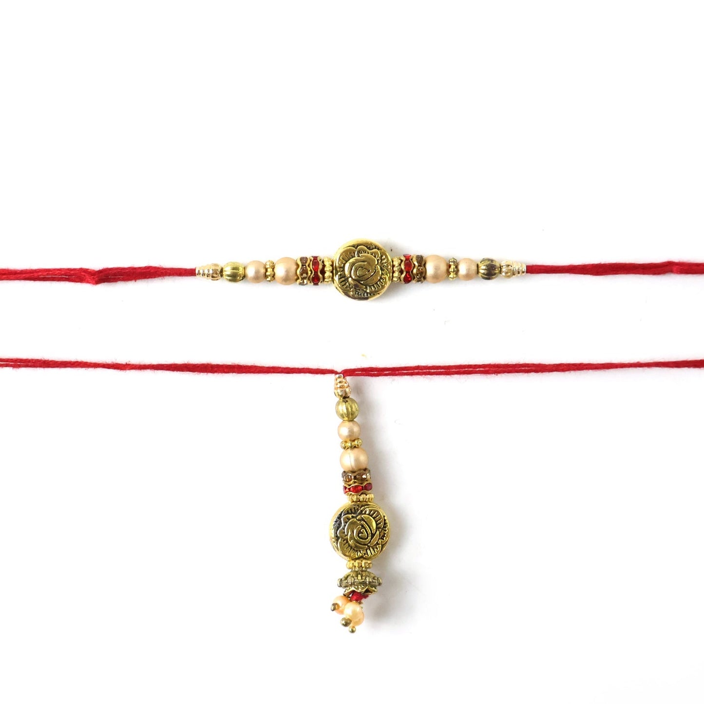 Detail of pearl drop on Antique Bhabhi Rakhi