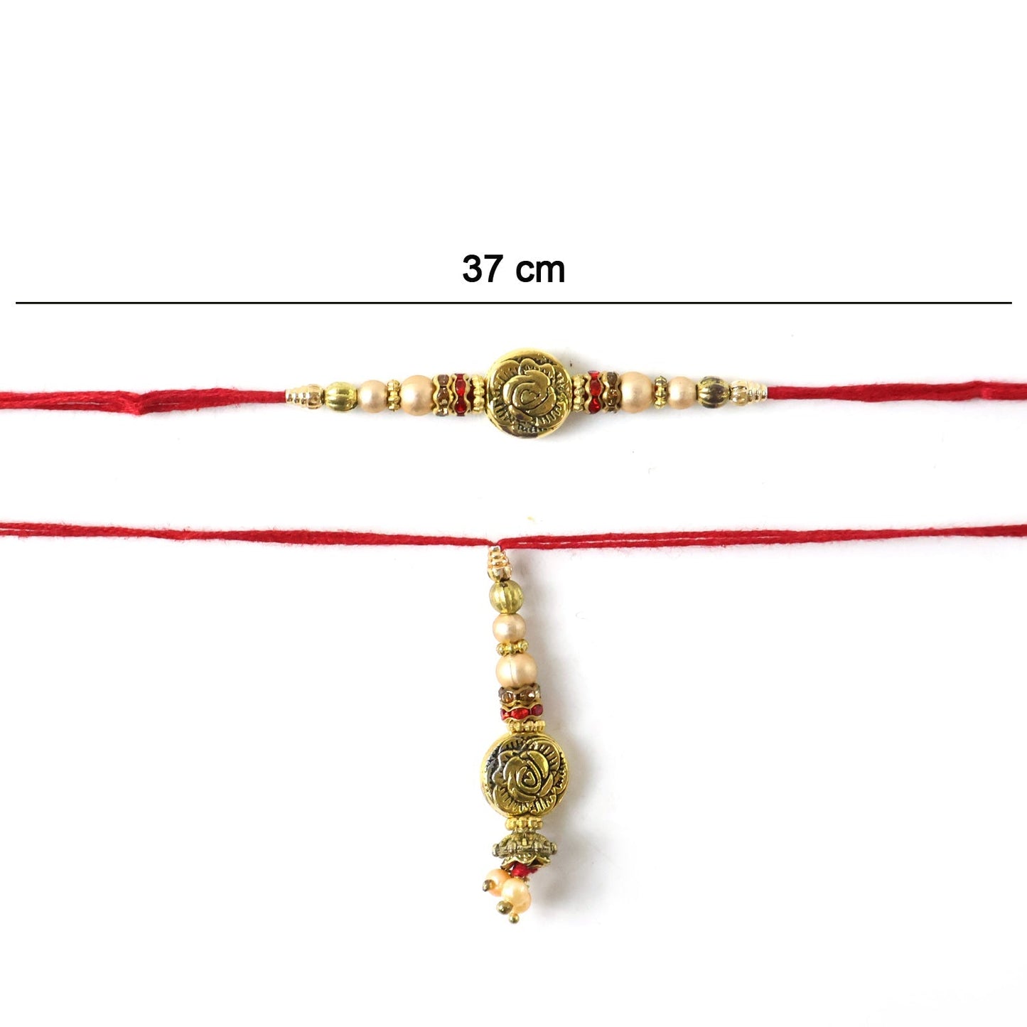 Backside of Antique Bhabhi Rakhi with pearl drop
