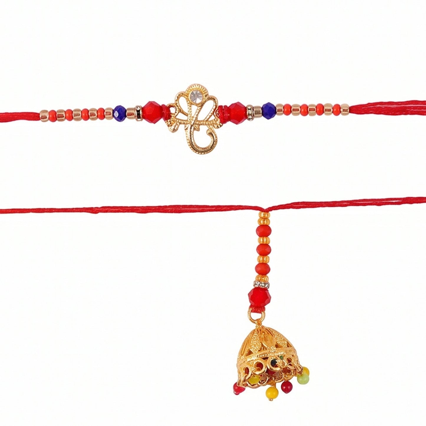 Top view highlighting charm and intricate thread design