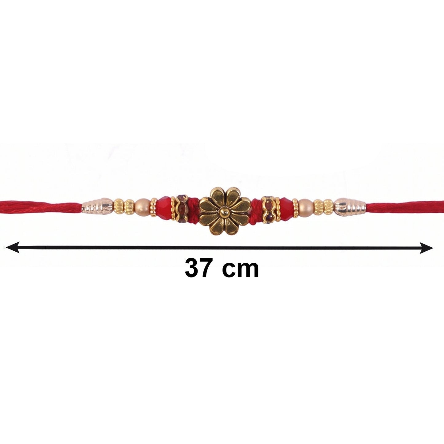 Elegant drop detail on floral pearl Bhabhi Rakhi