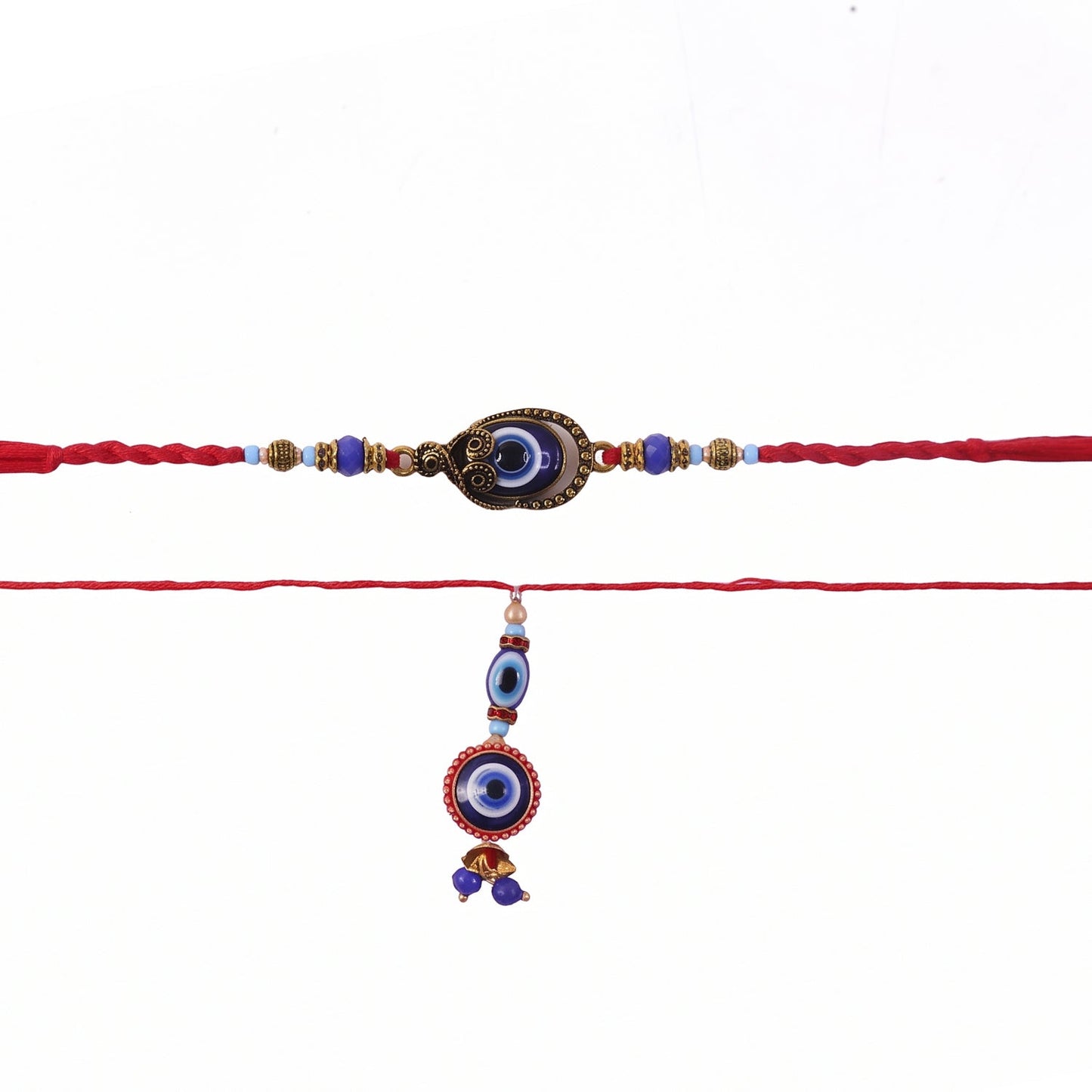 Detailed shot of Evil Eye symbol on Rakhi