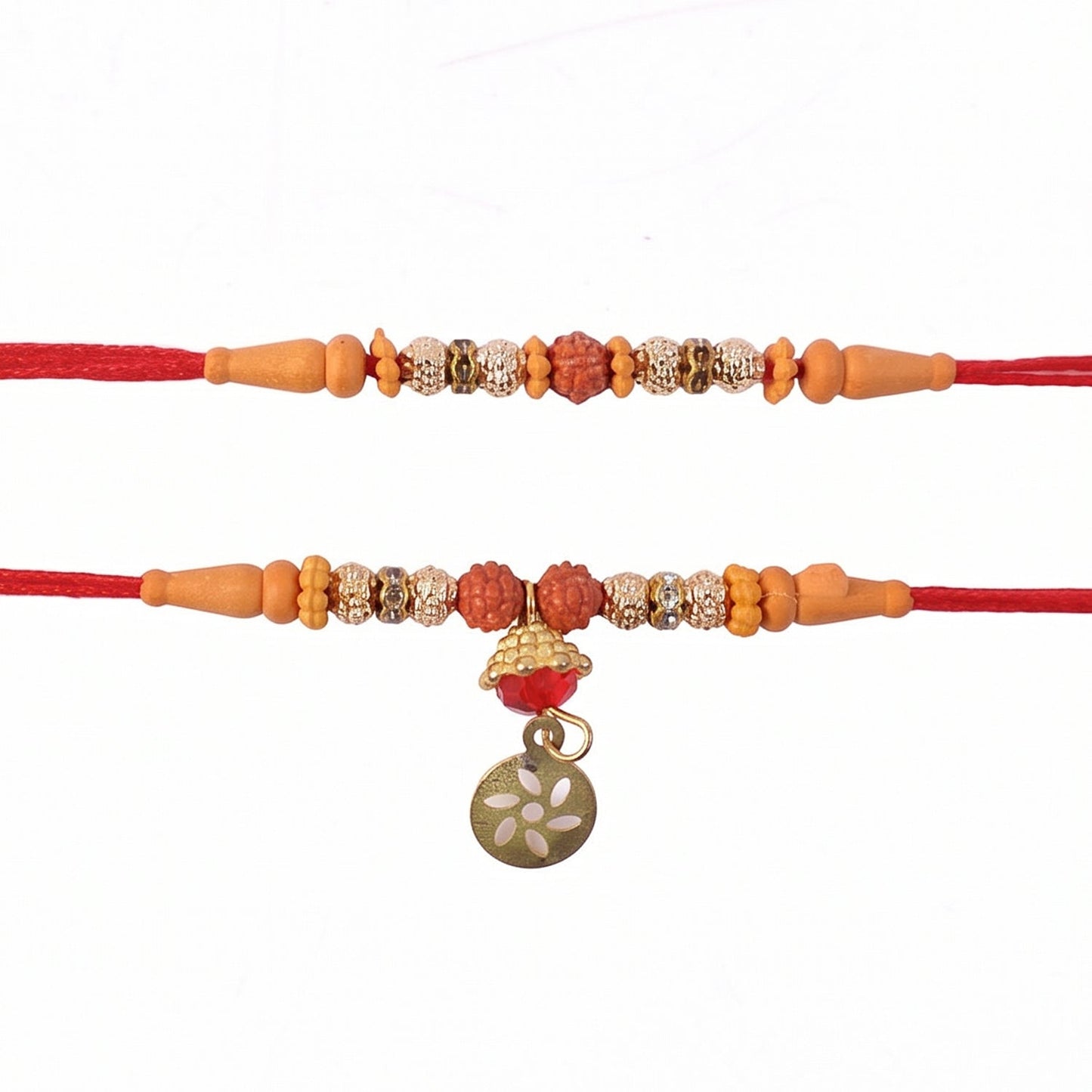 Full thread design of Rudraksha Bhabhi Rakhi
