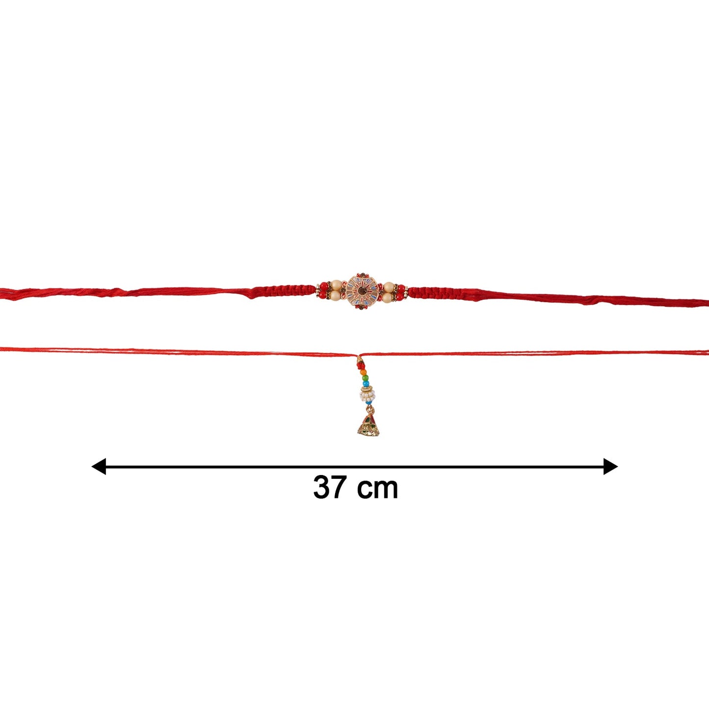 Wrapped Sunflower Stone Bhabhi Rakhi showcasing its design and bead latkan