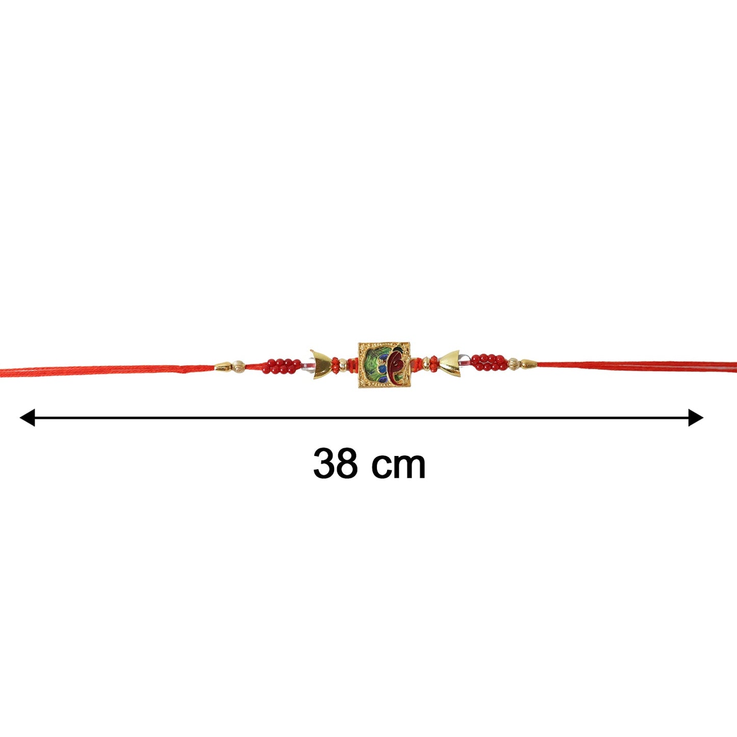 Rakhi with beadwork and intricate design detail