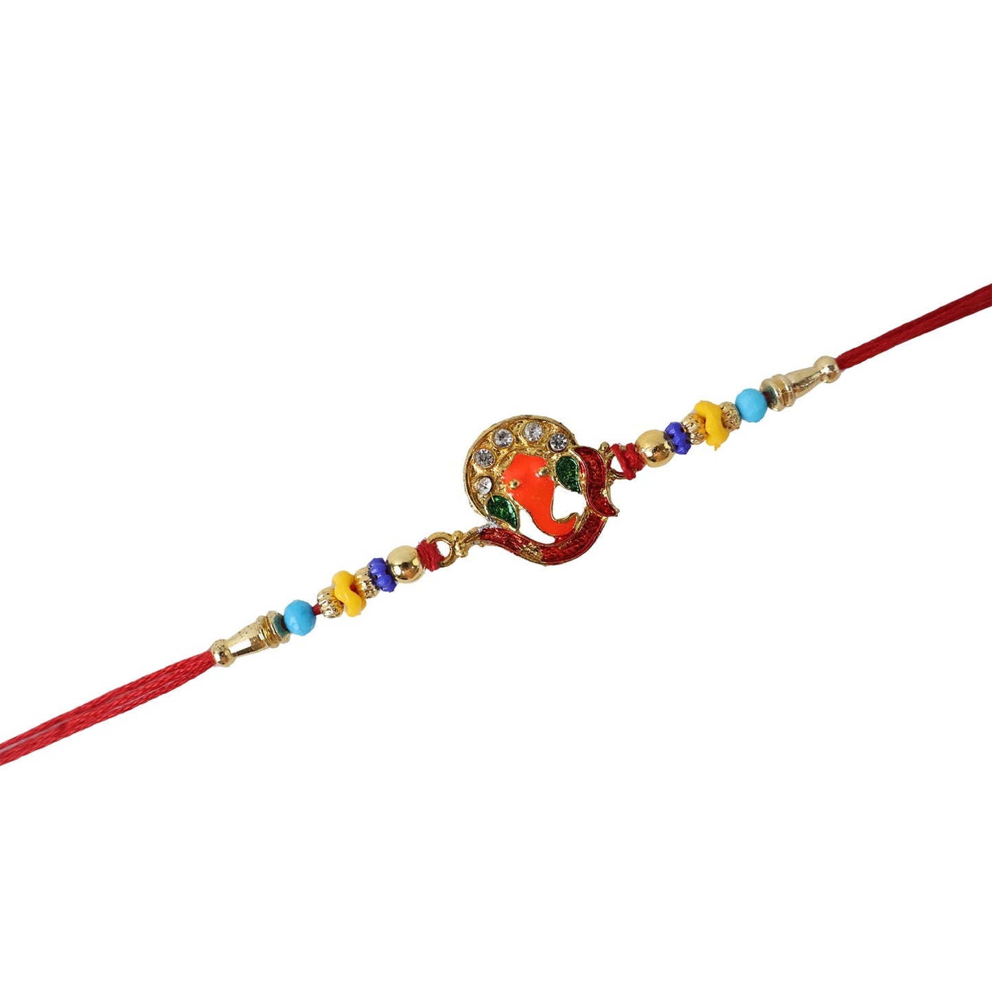 Elegant Ganesh Rakhi with Beads and Styling