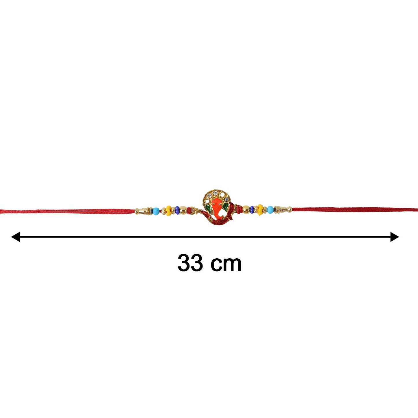 Decorative beaded Ganesh Rakhi with intricate design