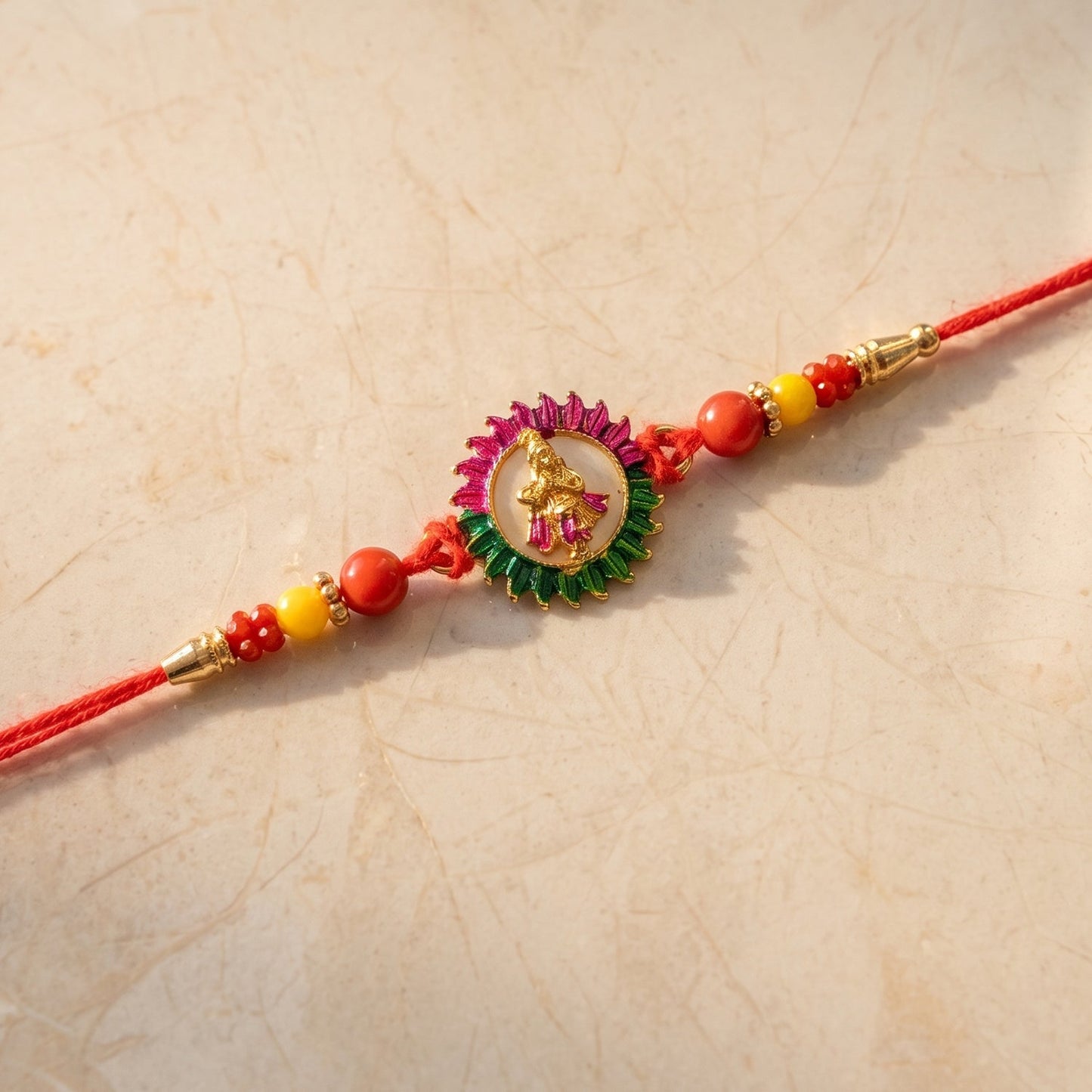 Soft thread and bead details on Rakhi for Raksha Bandhan