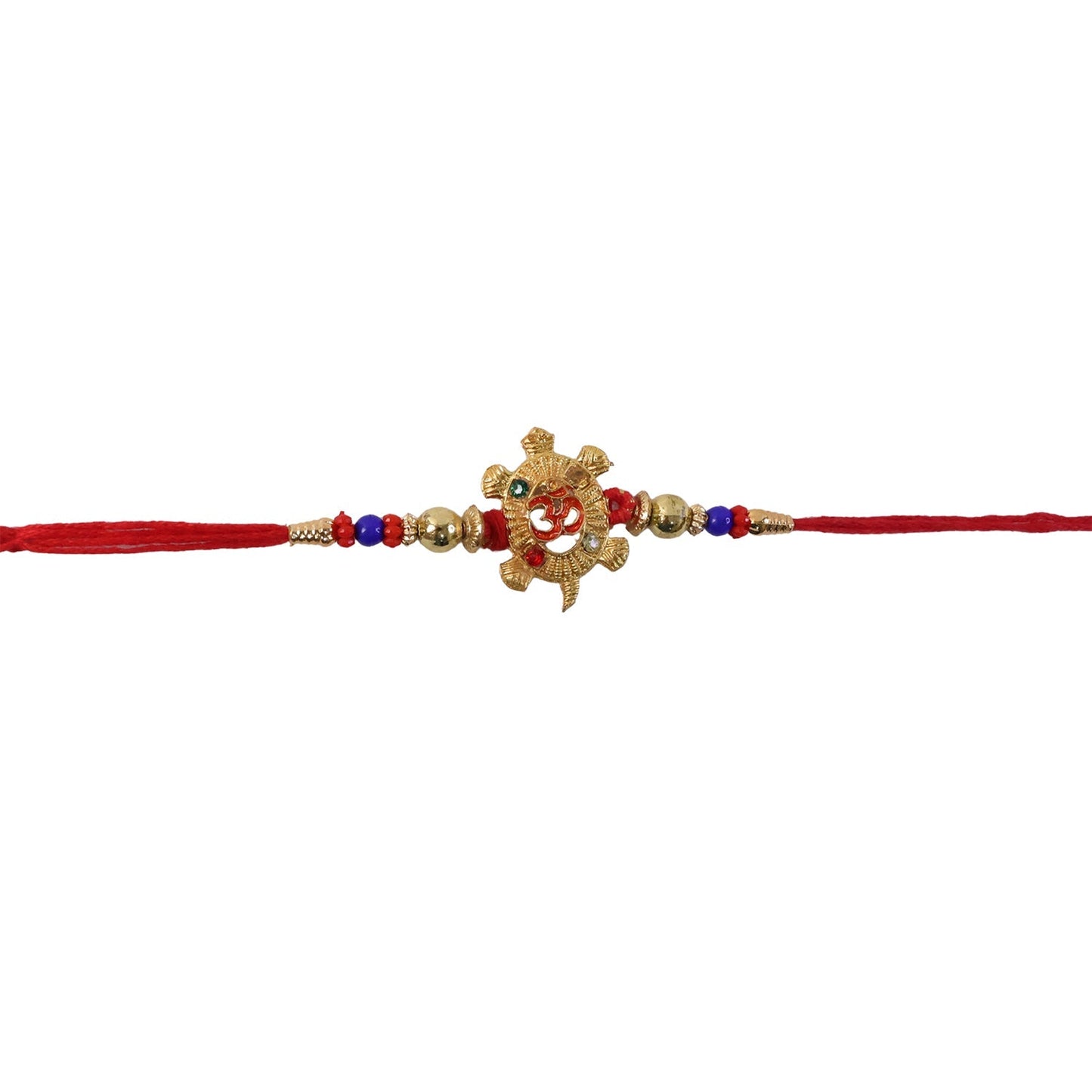 Decorative turtle centerpiece with beads on Rakhi
