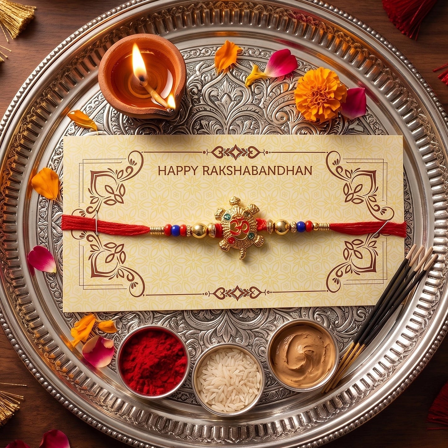 Soft thread of Om Turtle Design Rakhi for comfort