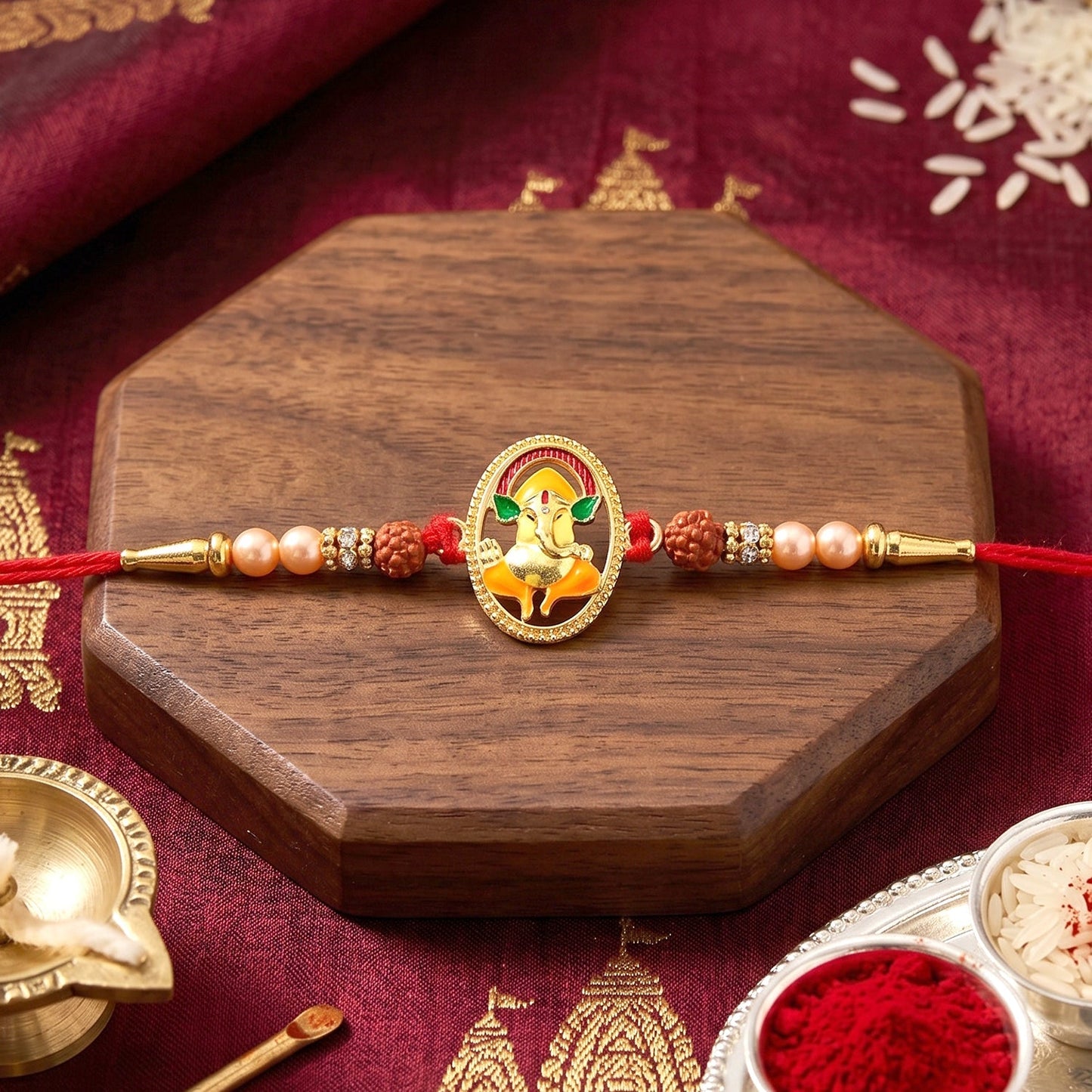 Decorative Ganesh Rakhi for festive Raksha Bandhan celebration