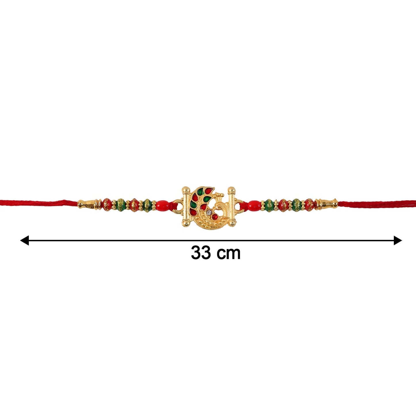 Elegant Rakhi with soft thread and intricate peacock centerpiece