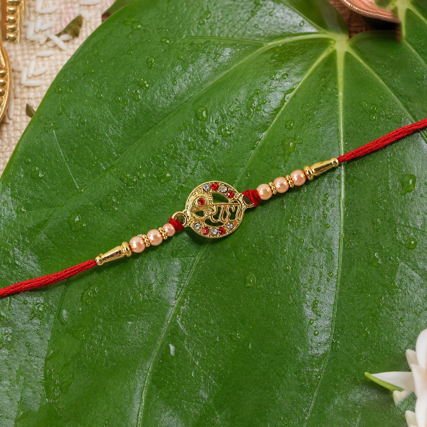 Full length Radhe Designer Rakhi with pearl beads