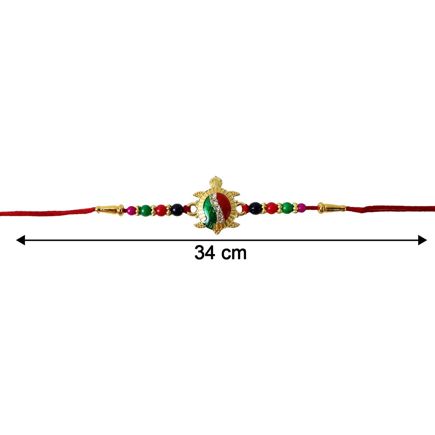 Turtle Designer Rakhi with Stone Work on Red Thread