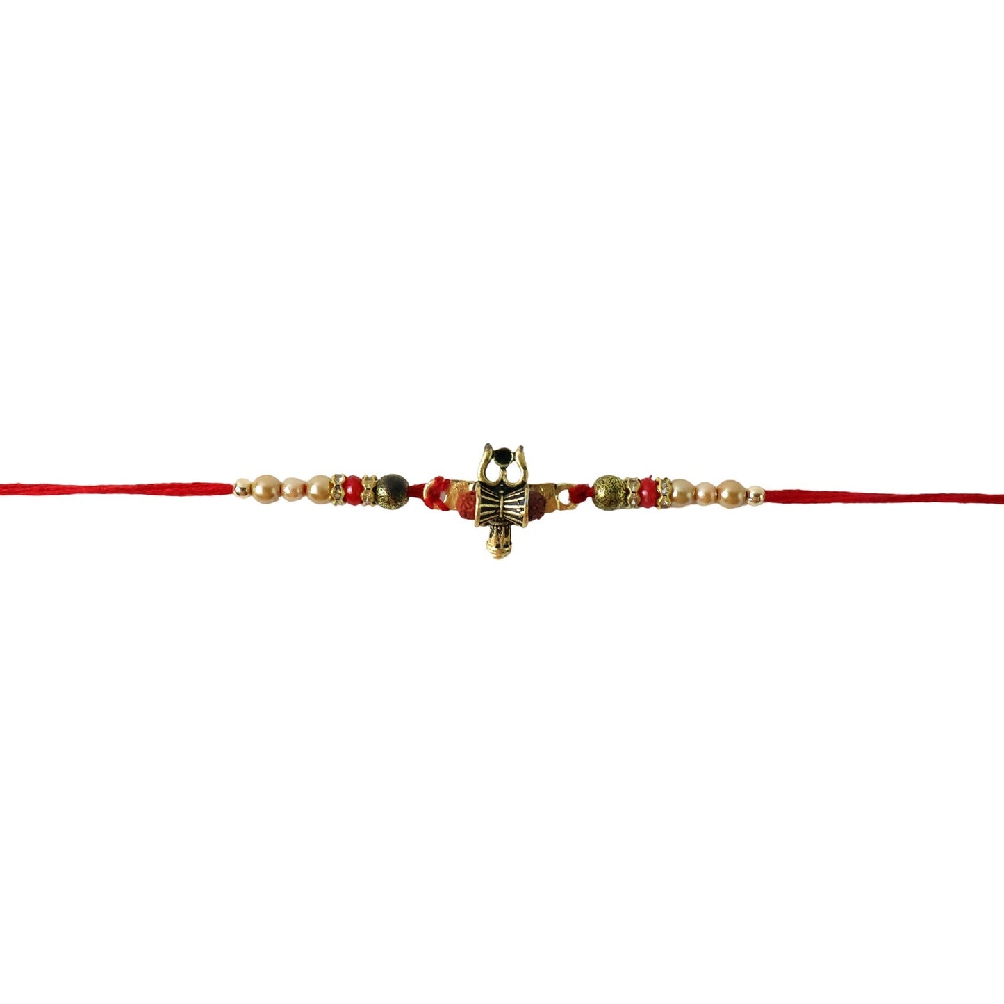 Beaded Damru Trishul Rakhi embellishments