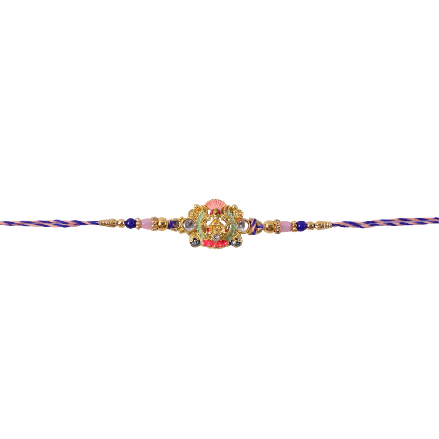 Traditional Goddess charm rakhi with beads and stylish design