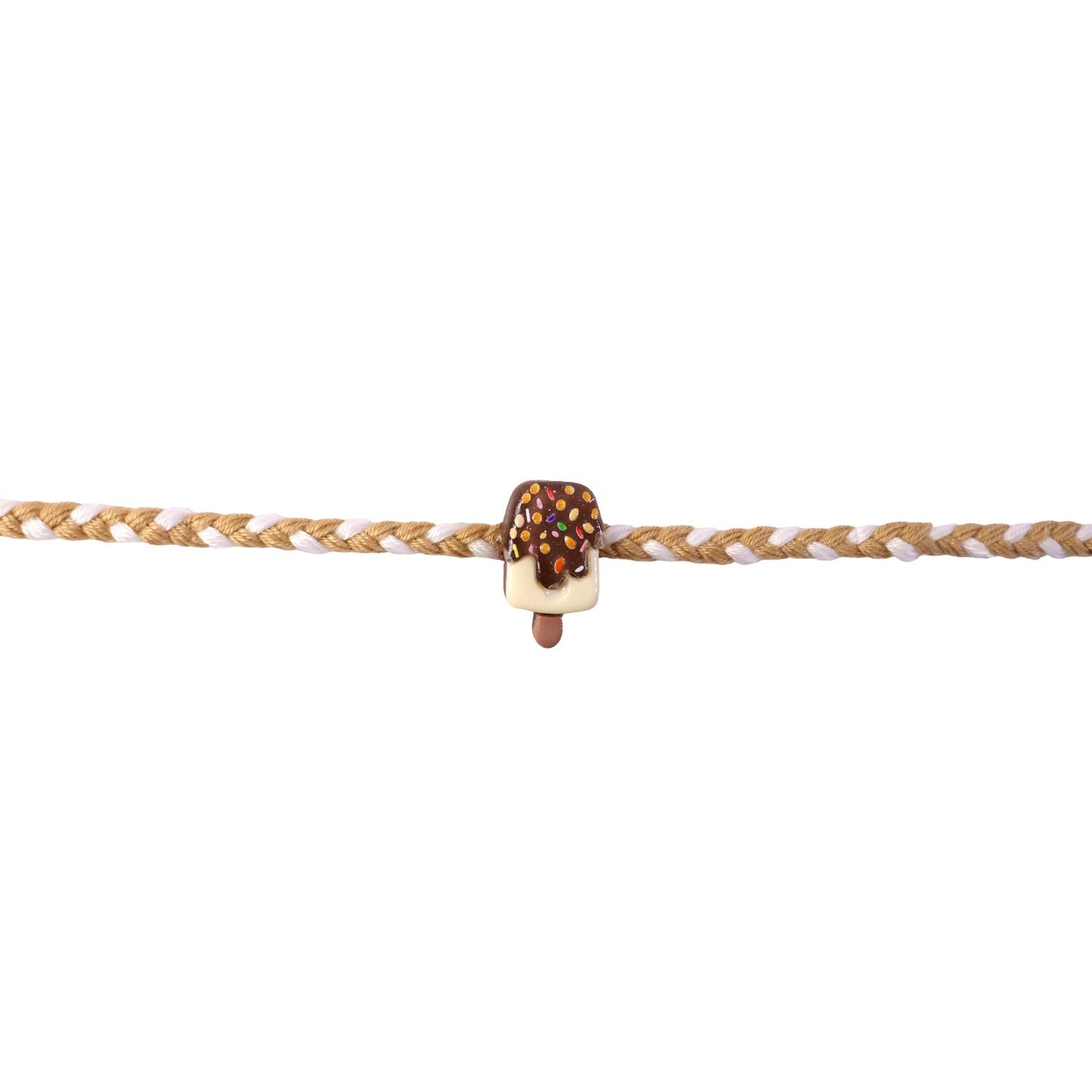 Brightly colored Chocolate Ice Cream Rakhi with neat finishing